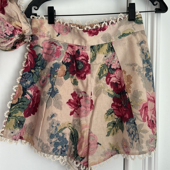 Zimmermann Shorts Set in Rose Floral - Picture 4 of 8